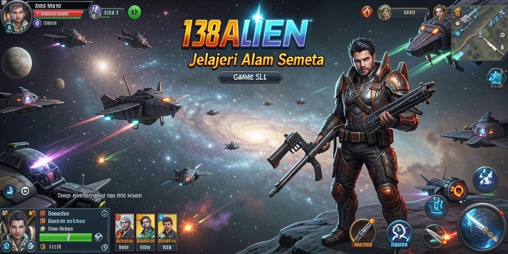 Screenshot gameplay 138ALIEN menunjukkan strategi luar angkasa yang menarik.