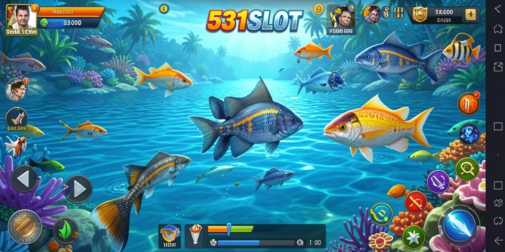 Screenshot gameplay Tembak Ikan yang menarik dan penuh warna.
