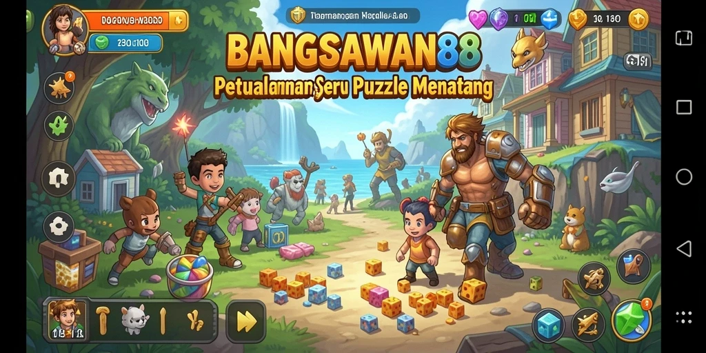 Gameplay seru BANGSAWAN88 dengan puzzle yang menantang