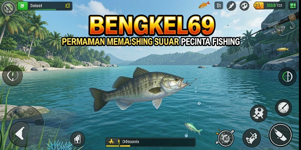 Gameplay BENGKEL69 menampilkan suasana memancing yang memukau dan interaktif.