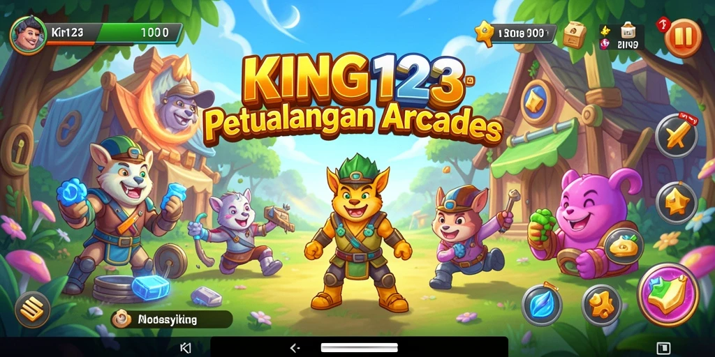 Screenshot utama KING123 menampilkan aksi seru dalam permainan Arcade.