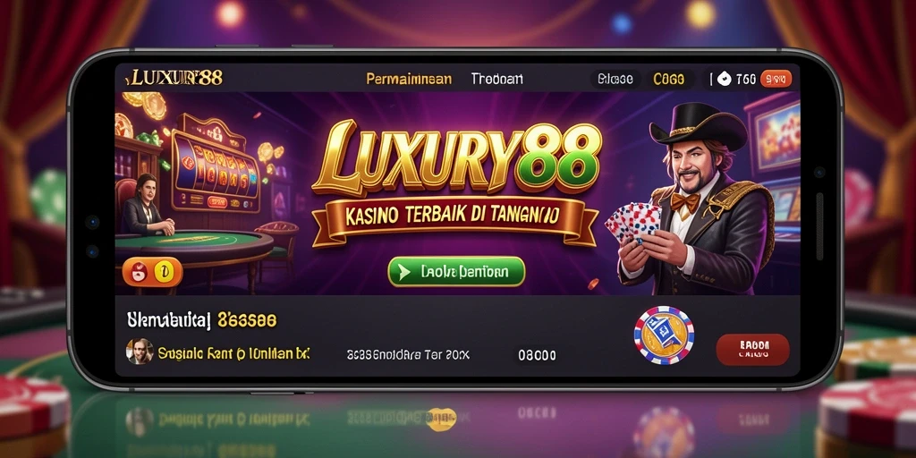 Tampilan gameplay LUXURY88 dengan atmosfer kasino yang mendebarkan.