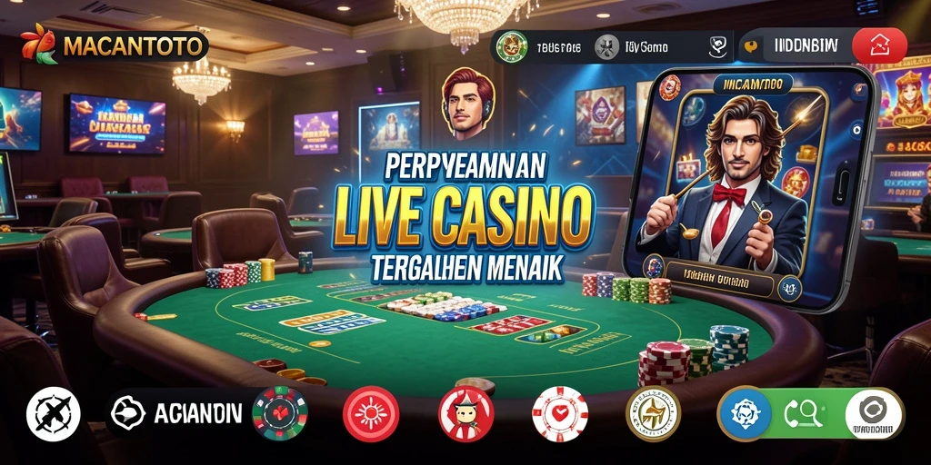 Screenshot gameplay Live Casino dari MACANTOTO menampilkan dealer profesional dan permainan yang mengasyikkan.