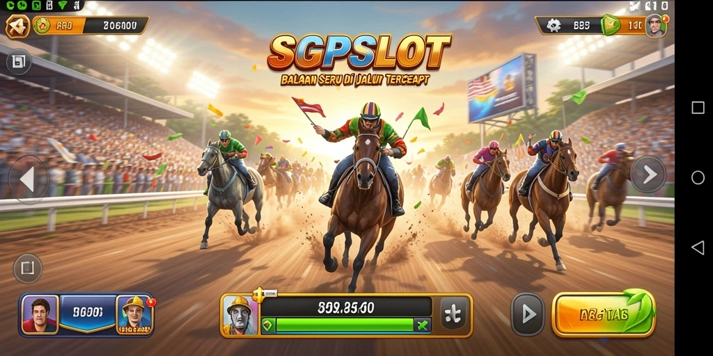 Screenshot SGPSLOT menampilkan balapan mendebarkan dengan grafis yang memukau.