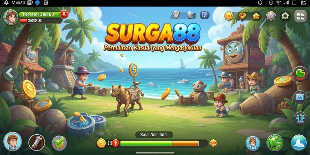 Screenshot menunjukkan pemain menikmati gameplay yang seru di SURGA88.